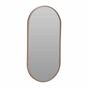 Owalne lustro ścienne aluminiowe 30×60 cm ciemny brąz 990975