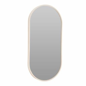 Owalne lustro ścienne aluminiowe 30×60 cm jasny brąz 990978