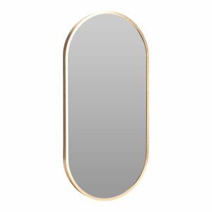 Owalne lustro ścienne aluminiowe 30×60 cm złote 990972