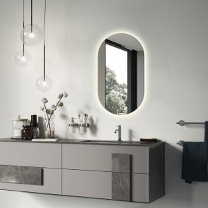 Owalne Lustro Z Oświetleniem Led Do Łazienki 90×52 cm 117425 Owalne Lustro Z Oświetleniem Led Do Łazienki 90×52 cm 117425