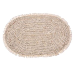 Owalny dywan do salonu beżowy z juty boho 80×50 cm 1043669 Owalny dywan do salonu beżowy z juty boho 80×50 cm 1043669