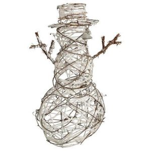 Ozdoba BAŁWANEK Z RATTANU 40 cm naturalny/biały 381808 Ozdoba BAŁWANEK Z RATTANU 40 cm naturalny/biały 381808