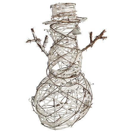 Ozdoba BAŁWANEK Z RATTANU 40 cm naturalny/biały 381808