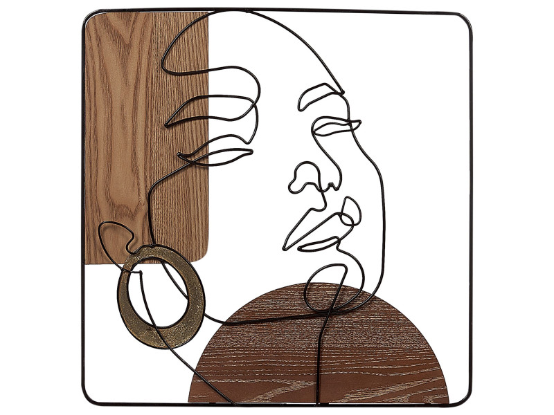 Ozdoba ścienna 50 x 50 cm żelazo MDF brązowa 336490
