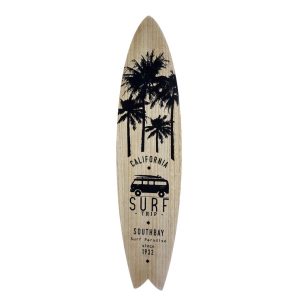 Ozdoba ścienna beżowa 110×27 cm deska surfingowa tropikalna 931787 Ozdoba ścienna beżowa 110×27 cm deska surfingowa tropikalna 931787