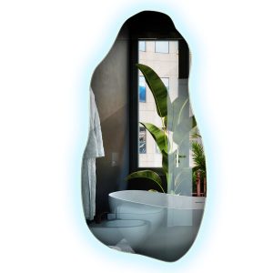 Ozdobne lustro LED do salonu o nieregularnej formie 40 cm x 80 cm 879857 Ozdobne lustro LED do salonu o nieregularnej formie 40 cm x 80 cm 879857