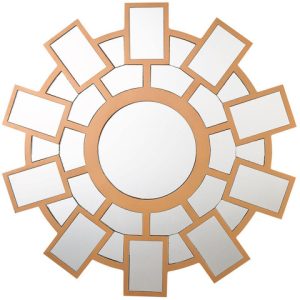 Ozdobne lustro ścienne ø 80 złote 189290