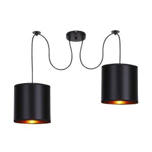 P LAMPA candida wisząca czarny 2x40w e27 abażur czarny 836800