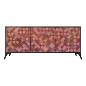 PAINTED SQUARES Komoda 3 drzwi Czarna-Metalowa gwiazdka czarna 442034 PAINTED SQUARES Komoda 3 drzwi Czarna-Metalowa gwiazdka czarna 442034
