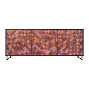 PAINTED SQUARES Komoda 3 drzwi Czarna-Metalowa ramka czarna 441903 PAINTED SQUARES Komoda 3 drzwi Czarna-Metalowa ramka czarna 441903