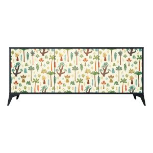PALM SPRING Komoda 3 drzwi Czarna-Metalowa gwiazdka czarna 441927 PALM SPRING Komoda 3 drzwi Czarna-Metalowa gwiazdka czarna 441927