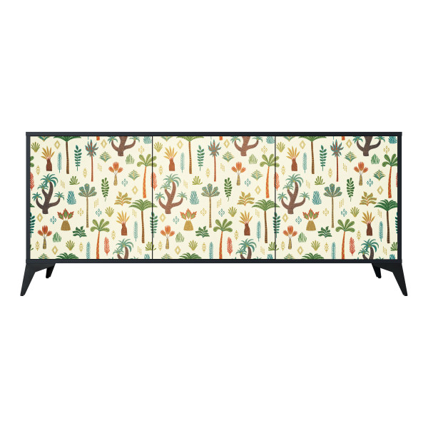 PALM SPRING Komoda 3 drzwi Czarna-Metalowa gwiazdka czarna 441927