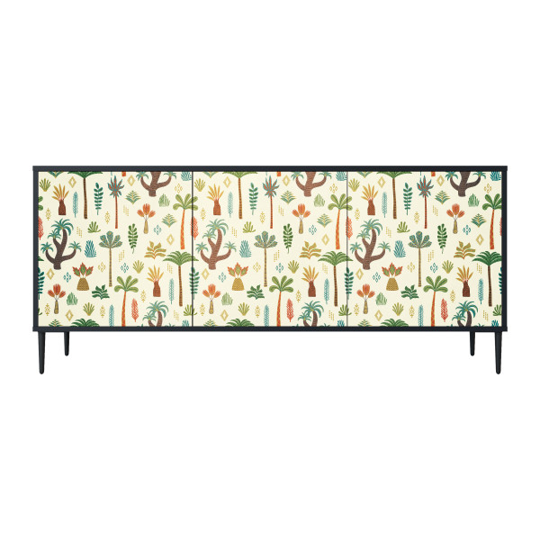 PALM SPRING Komoda 3 drzwi Czarna-Metalowa szpilka czarna 442217