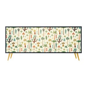 PALM SPRING Komoda 3 drzwi Czarna-Metalowa szpilka złota 441621 PALM SPRING Komoda 3 drzwi Czarna-Metalowa szpilka złota 441621