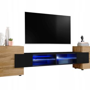 Pan Igiełka Szafka RTV Blue LED Połysk Mat Czarny Biały Dąb Wotan Loft 341842 Pan Igiełka Szafka RTV Blue LED Połysk Mat Czarny Biały Dąb Wotan Loft 341842