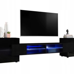 Pan Igiełka Szafka RTV Blue LED Połysk Mat Czarny Biały Dąb Wotan Loft 341810 Pan Igiełka Szafka RTV Blue LED Połysk Mat Czarny Biały Dąb Wotan Loft 341810