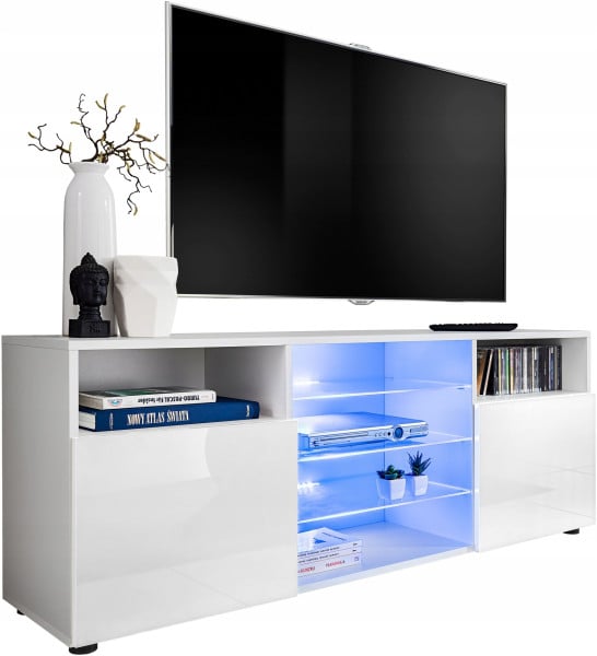 Pan Igiełka Szafka RTV LED Czarny Biały Dąb Wotan Połysk Mat Nowoczesna 341844