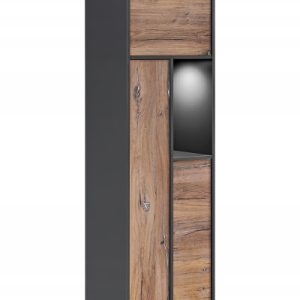 Pan Igiełka Witryna Dąb Bijoux Antracyt 3 Drzwiowa LED Loft Nowoczesna 340989