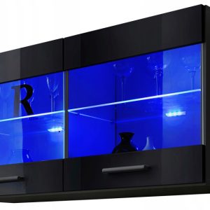 Pan Igiełka Witryna Wisząca LED Czarny Biały Dąb Wotan Loft Kompaktowa 341773