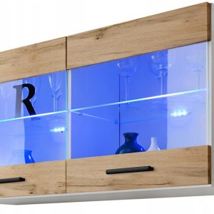 Pan Igiełka Witryna Wisząca LED Czarny Biały Dąb Wotan Loft Kompaktowa 341779