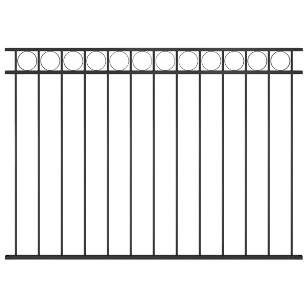 Panel Ogrodzeniowy Ogrodzenie Płot Malowana Proszkowo Stal 1,7x1,2 m Czarny 874383