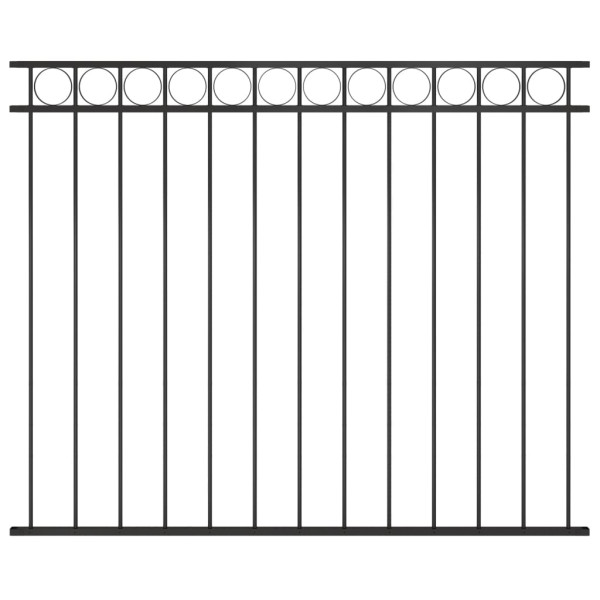 Panel Ogrodzeniowy Ogrodzenie Płot Malowana Proszkowo Stal 1,7x1,5 m Czarny 874370