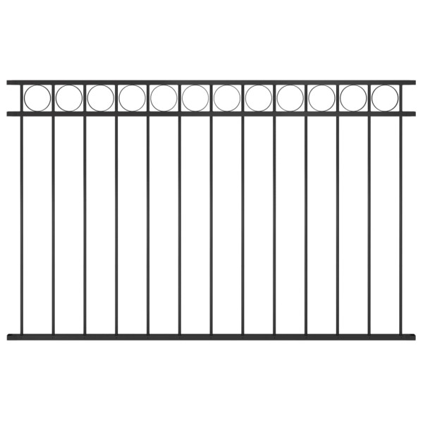 Panel Ogrodzeniowy Ogrodzenie Płot Malowana Proszkowo Stal 1,7x1 m Czarny 874340