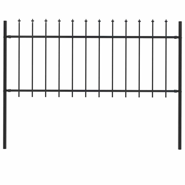 Panel Ogrodzeniowy Ogrodzenie Płot Malowana Proszkowo Stal 181x80 cm Czarny 872237