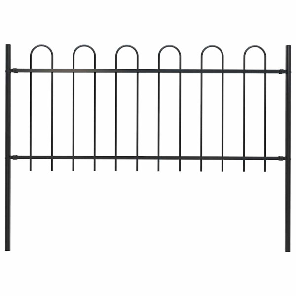 Panel Ogrodzeniowy Ogrodzenie Płot Malowana Proszkowo Stal 181x80 cm Czarny 872172