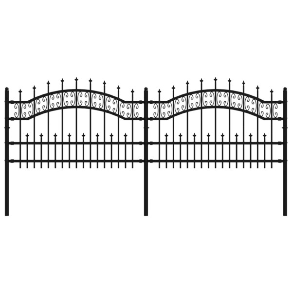 Panel Ogrodzeniowy Ogrodzenie Płot Malowana Proszkowo Stal 240x75 cm Czarny 874333