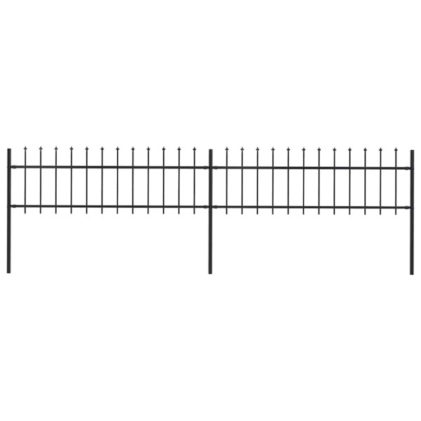Panel Ogrodzeniowy Ogrodzenie Płot Malowana Proszkowo Stal 359x60 cm Czarny 871826