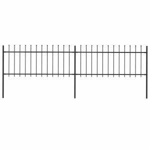 Panel Ogrodzeniowy Ogrodzenie Płot Malowana Proszkowo Stal 359×80 cm Czarny 871764 Panel Ogrodzeniowy Ogrodzenie Płot Malowana Proszkowo Stal 359×80 cm Czarny 871764
