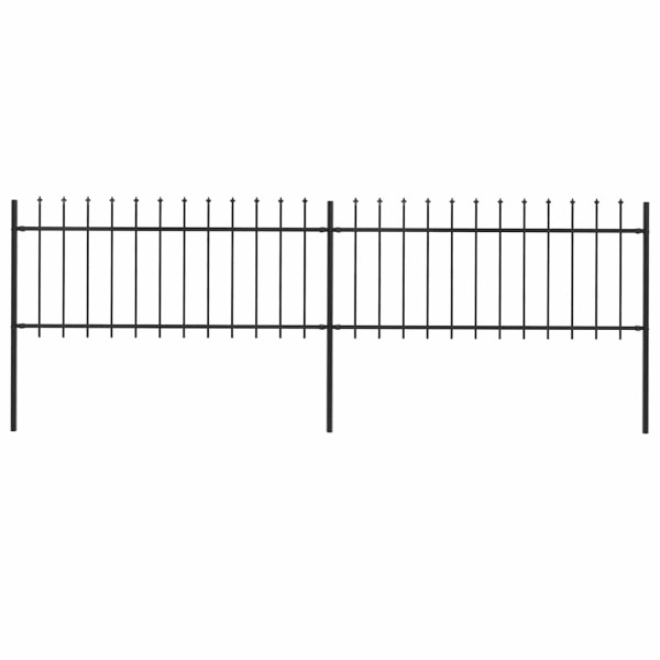 Panel Ogrodzeniowy Ogrodzenie Płot Malowana Proszkowo Stal 359x80 cm Czarny 871764