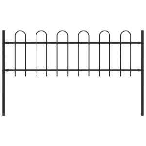 Panel Ogrodzeniowy Ogrodzenie Płot Stal 180×110 cm Czarny 871794