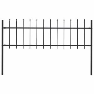 Panel Ogrodzeniowy Ogrodzenie Płot Stal 180×110 cm Czarny 871788
