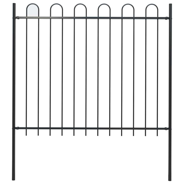 Panel Ogrodzeniowy Ogrodzenie Płot Stal 181x150 cm Czarny 872132