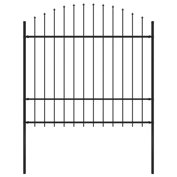 Panel Ogrodzeniowy Ogrodzenie Płot Stal 181x175 cm Czarny 870953
