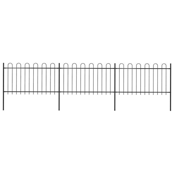 Panel Ogrodzeniowy Ogrodzenie Płot Stal 537x100 cm Czarny 872103