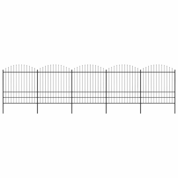 Panel Ogrodzeniowy Ogrodzenie Płot Stal 892,5x200 cm Czarny 870941