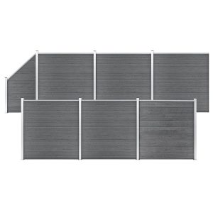 Panel Ogrodzeniowy Ogrodzenie Płot WPC 1138×186 cm Szary 870582 Panel Ogrodzeniowy Ogrodzenie Płot WPC 1138×186 cm Szary 870582
