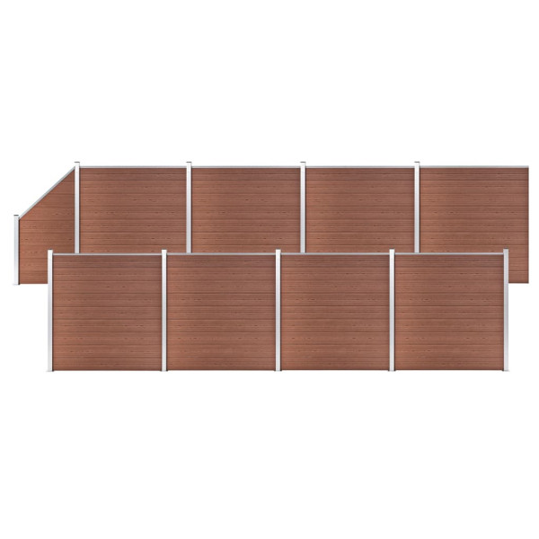 Panel Ogrodzeniowy Ogrodzenie Płot WPC 1484x186 cm Brązowy 870578