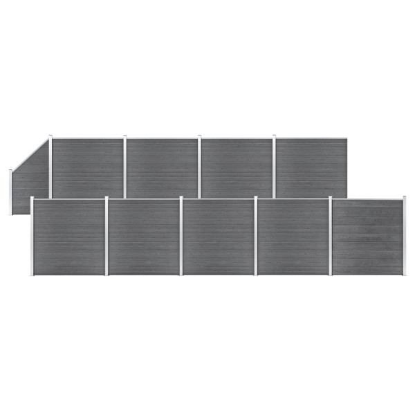 Panel Ogrodzeniowy Ogrodzenie Płot WPC 1657x186 cm Szary 870598