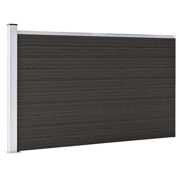Panel Ogrodzeniowy Ogrodzenie Płot WPC 175x105 cm Czarny 870955