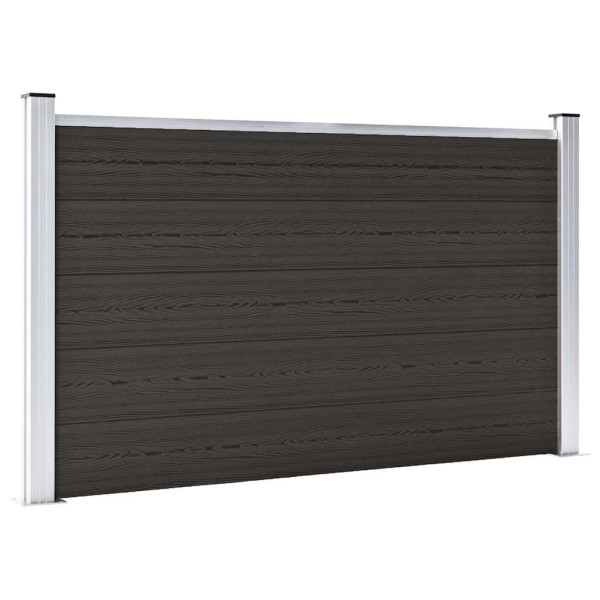 Panel Ogrodzeniowy Ogrodzenie Płot WPC 180x105 cm Czarny 870990