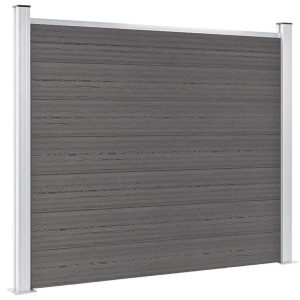Panel Ogrodzeniowy Ogrodzenie Płot WPC 180×146 cm Szary 870940 Panel Ogrodzeniowy Ogrodzenie Płot WPC 180×146 cm Szary 870940