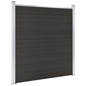 Panel Ogrodzeniowy Ogrodzenie Płot WPC 180×186 cm Czarny 870594 Panel Ogrodzeniowy Ogrodzenie Płot WPC 180×186 cm Czarny 870594