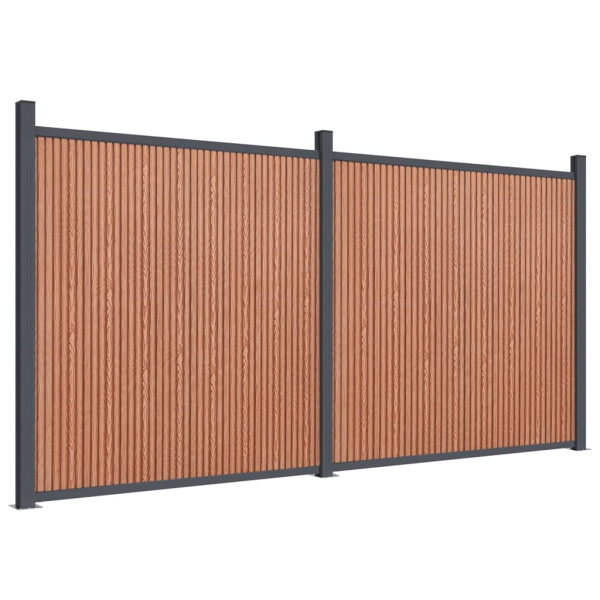 Panel Ogrodzeniowy Ogrodzenie Płot WPC 353x186 cm Brązowy 874329