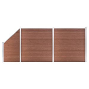Panel Ogrodzeniowy Ogrodzenie Płot WPC 446×186 cm Brązowy 870565