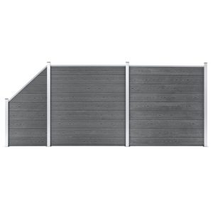 Panel Ogrodzeniowy Ogrodzenie Płot WPC 446×186 cm Szary 870604