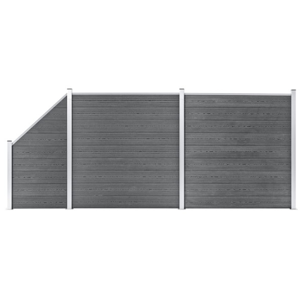 Panel Ogrodzeniowy Ogrodzenie Płot WPC 446x186 cm Szary 870604